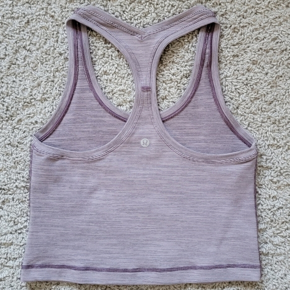 Lululemon Lilac Striped Racerback Crop Tank - Picture 6 of 8